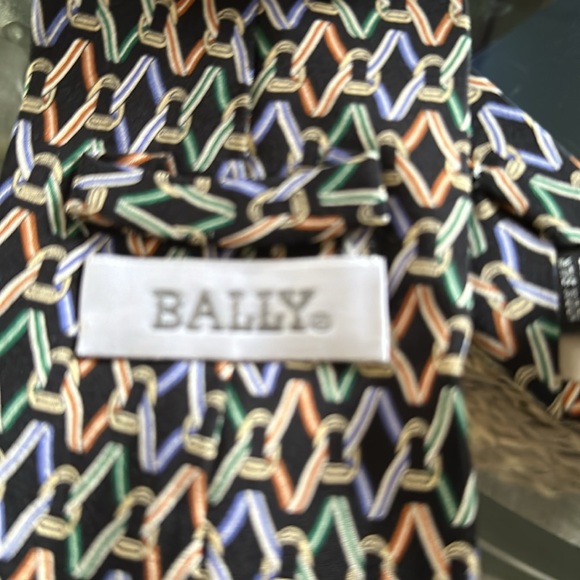 BALLY Blue Striped Luxury Designer Silk Tie Made In Italy W: 3.5" EX COND - Picture 3 of 4